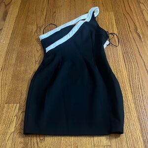 NWT Superdown Woman’s Black and White One Shoulder Dress Size S